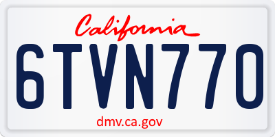 CA license plate 6TVN770