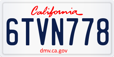 CA license plate 6TVN778