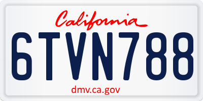 CA license plate 6TVN788