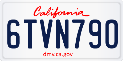 CA license plate 6TVN790