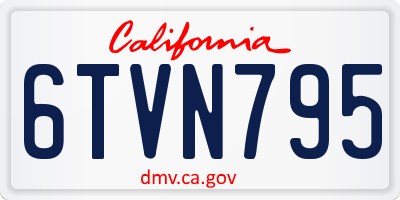 CA license plate 6TVN795