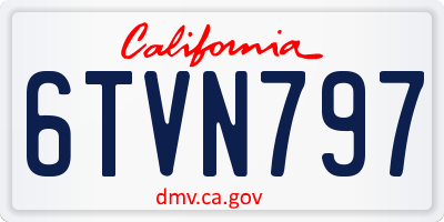 CA license plate 6TVN797