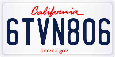 CA license plate 6TVN806