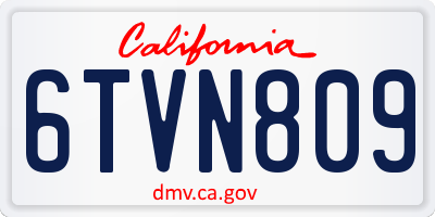 CA license plate 6TVN809