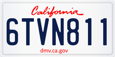 CA license plate 6TVN811
