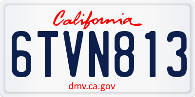 CA license plate 6TVN813