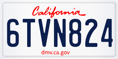 CA license plate 6TVN824