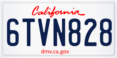 CA license plate 6TVN828