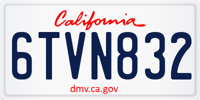 CA license plate 6TVN832