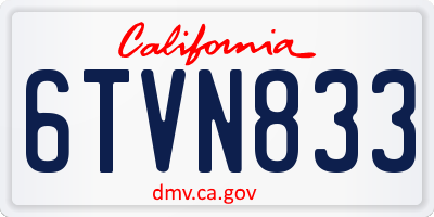 CA license plate 6TVN833