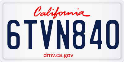 CA license plate 6TVN840
