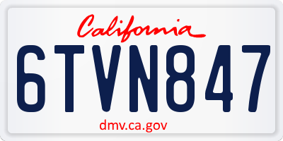 CA license plate 6TVN847