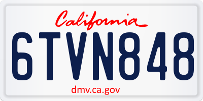 CA license plate 6TVN848