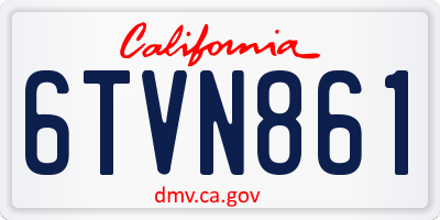 CA license plate 6TVN861