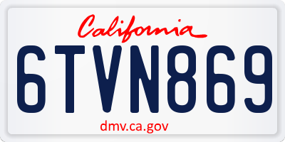 CA license plate 6TVN869