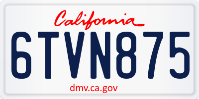 CA license plate 6TVN875