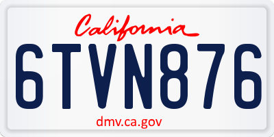 CA license plate 6TVN876
