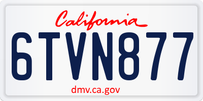 CA license plate 6TVN877