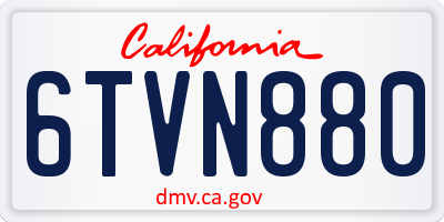 CA license plate 6TVN880