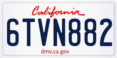 CA license plate 6TVN882