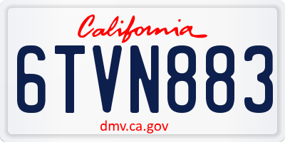 CA license plate 6TVN883