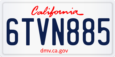 CA license plate 6TVN885