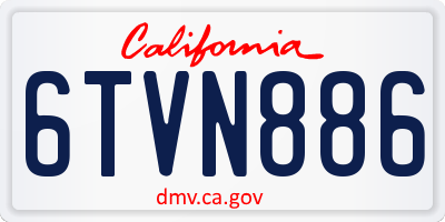 CA license plate 6TVN886