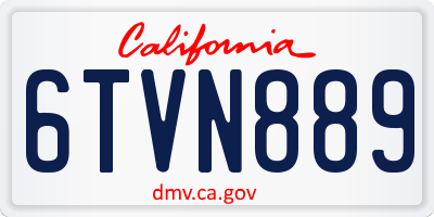 CA license plate 6TVN889