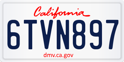 CA license plate 6TVN897