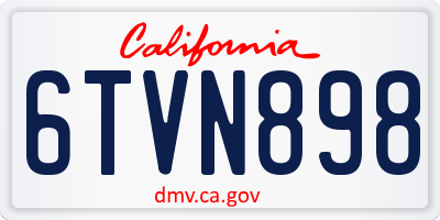 CA license plate 6TVN898