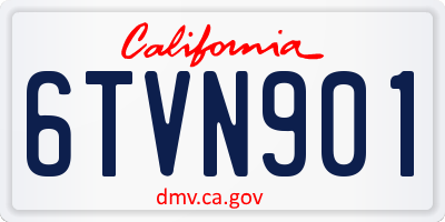 CA license plate 6TVN901