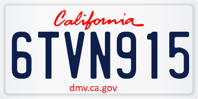 CA license plate 6TVN915