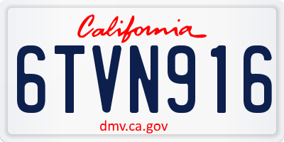 CA license plate 6TVN916