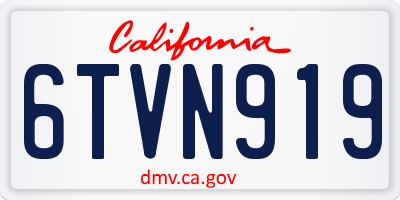 CA license plate 6TVN919