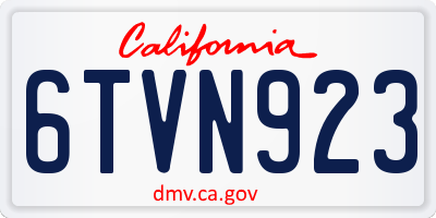 CA license plate 6TVN923