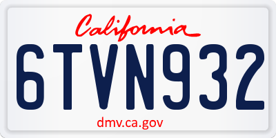 CA license plate 6TVN932