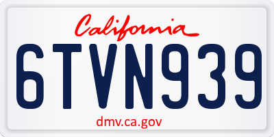 CA license plate 6TVN939