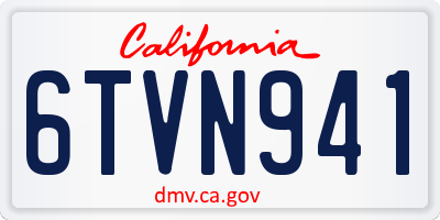 CA license plate 6TVN941