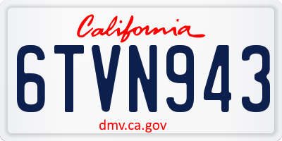 CA license plate 6TVN943