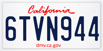 CA license plate 6TVN944