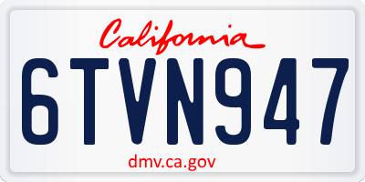 CA license plate 6TVN947