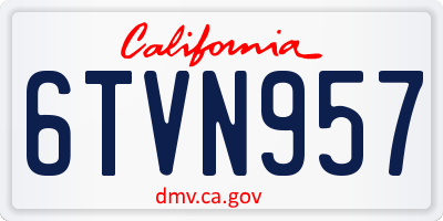 CA license plate 6TVN957