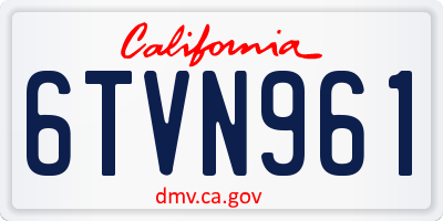CA license plate 6TVN961