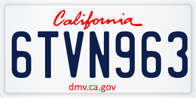 CA license plate 6TVN963