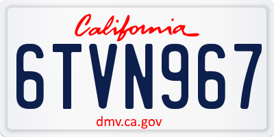 CA license plate 6TVN967