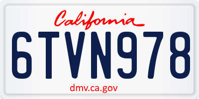 CA license plate 6TVN978