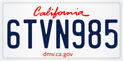 CA license plate 6TVN985