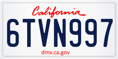 CA license plate 6TVN997