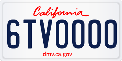 CA license plate 6TVO000