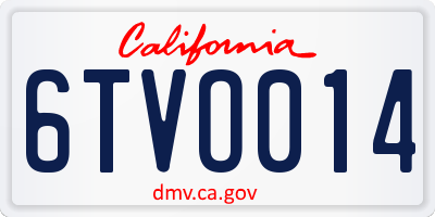 CA license plate 6TVO014